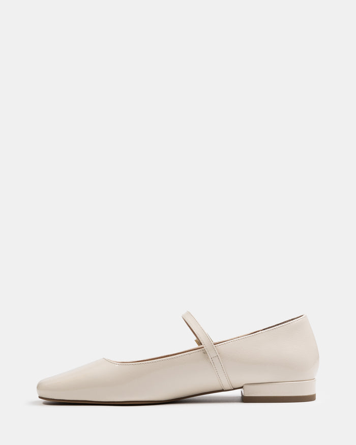 Aria Vintage Ivory Crinkle Patent Leather Mary Jane