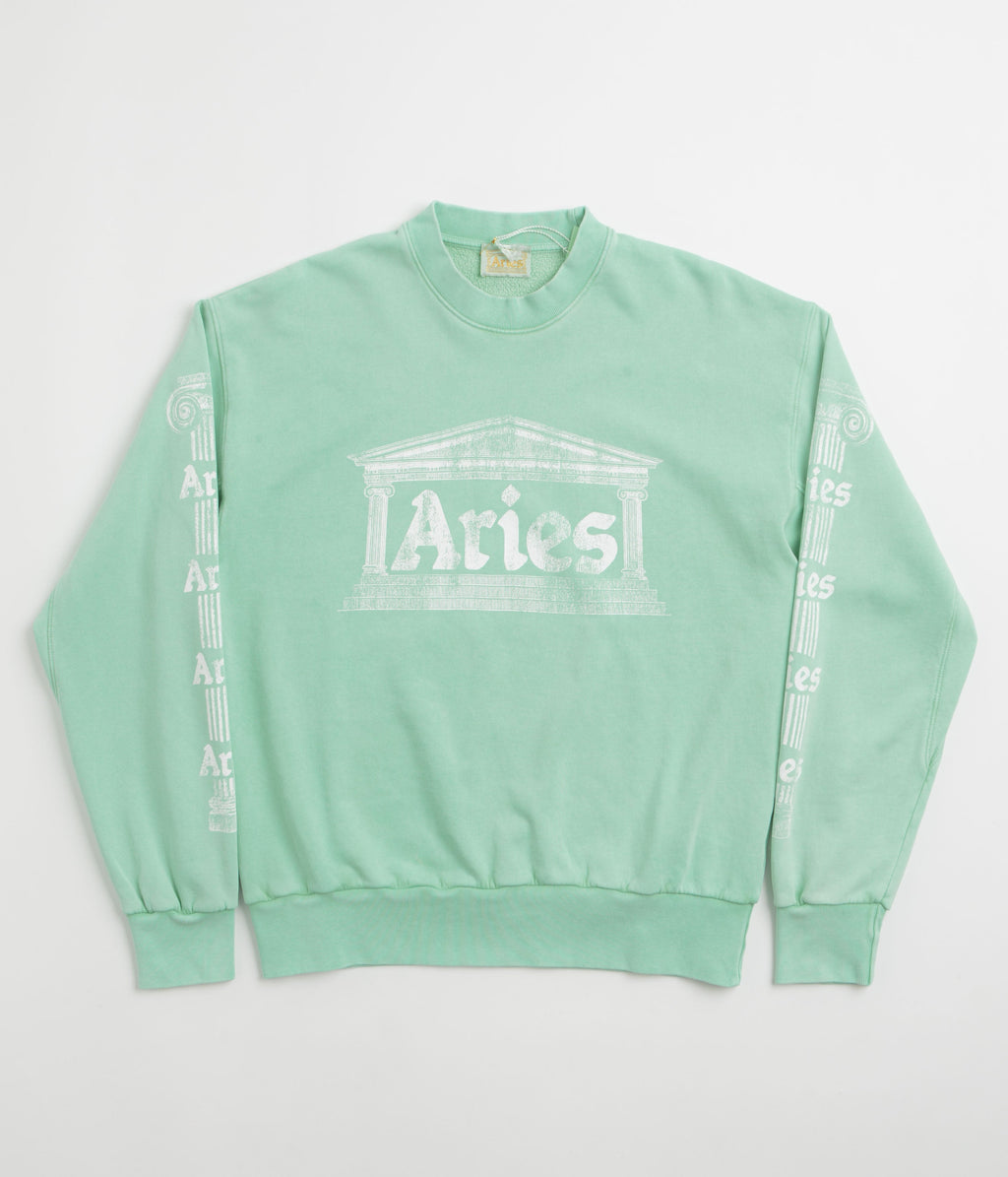Aries Aged Ancient Column Crewneck Sweatshirt - Aqua