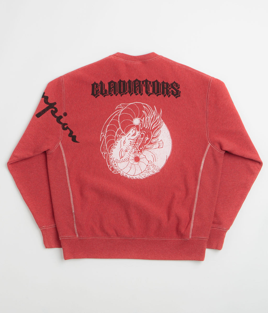 Champion x Aries Worry Crewneck Sweatshirt - Red