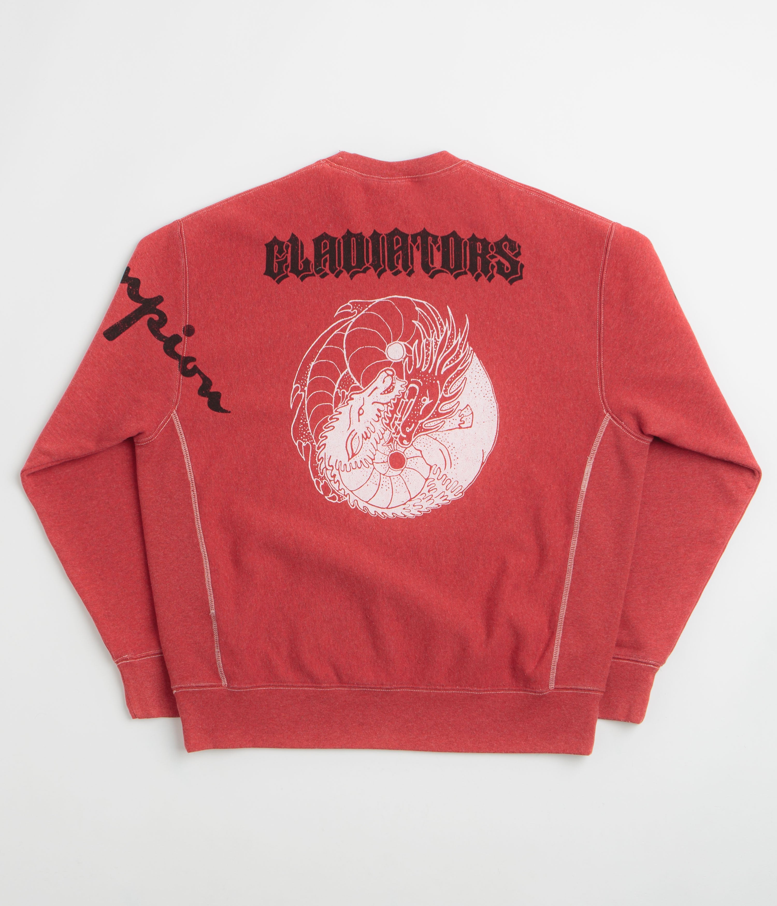 Champion x Aries Worry Crewneck Sweatshirt - Red