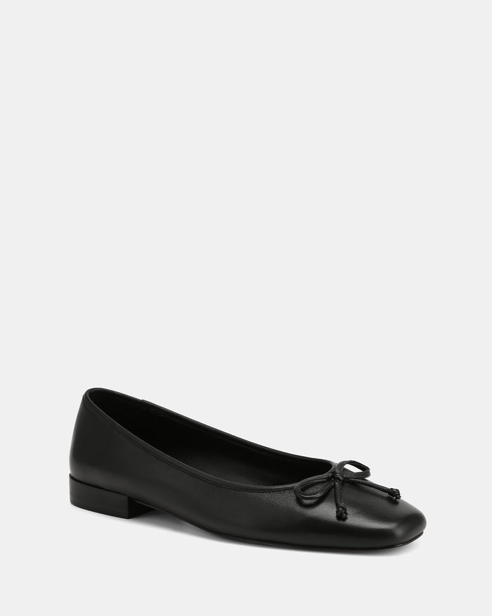 Armenia Black Leather Ballet Flat