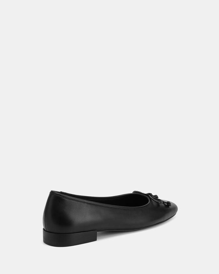 Armenia Black Leather Ballet Flat