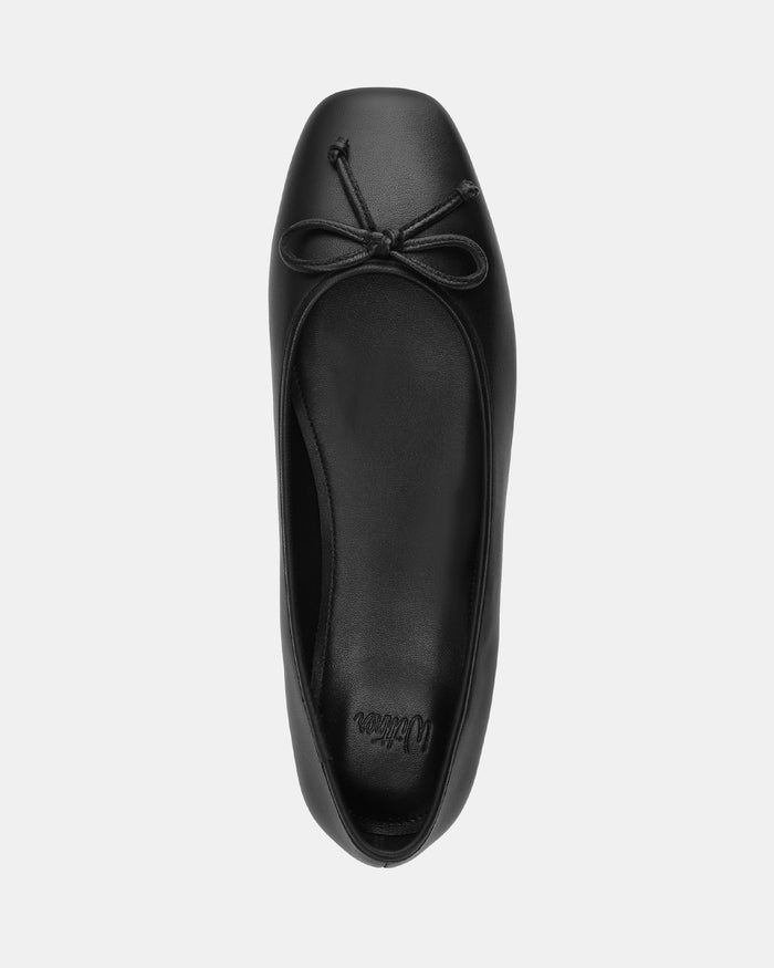 Armenia Black Leather Ballet Flat