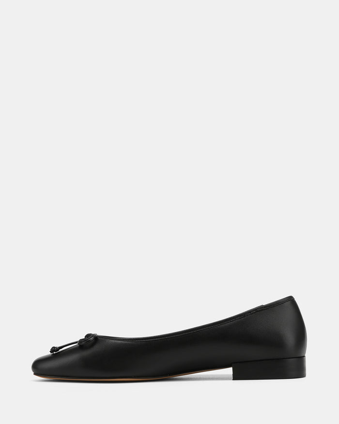 Armenia Black Leather Ballet Flat