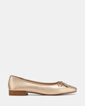 Armenia Champagne Metallic Leather Ballet Flat