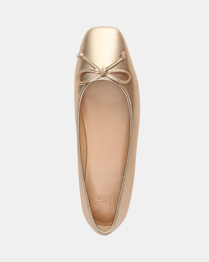 Armenia Champagne Metallic Leather Ballet Flat