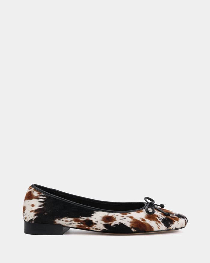 Armenia Cowhide Print Leather Ballet Flat