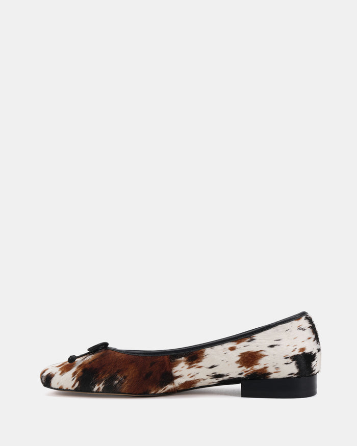 Armenia Cowhide Print Leather Ballet Flat