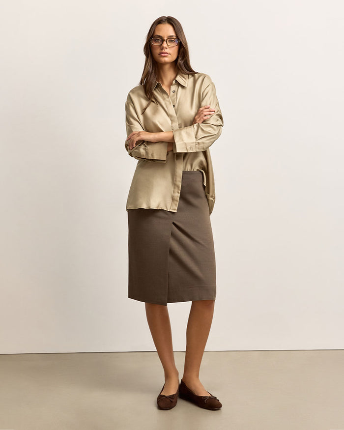 Armenia Hot Chocolate Suede Leather Ballet Flat
