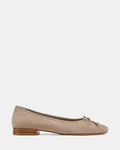Armenia Taupe Suede Leather Ballet Flats