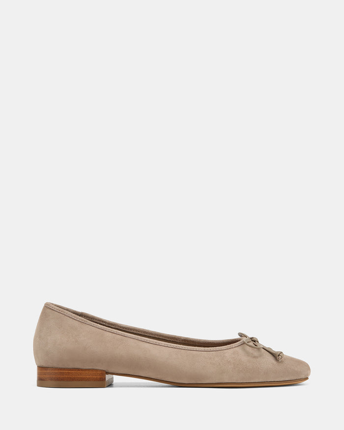 Armenia Taupe Suede Leather Ballet Flats
