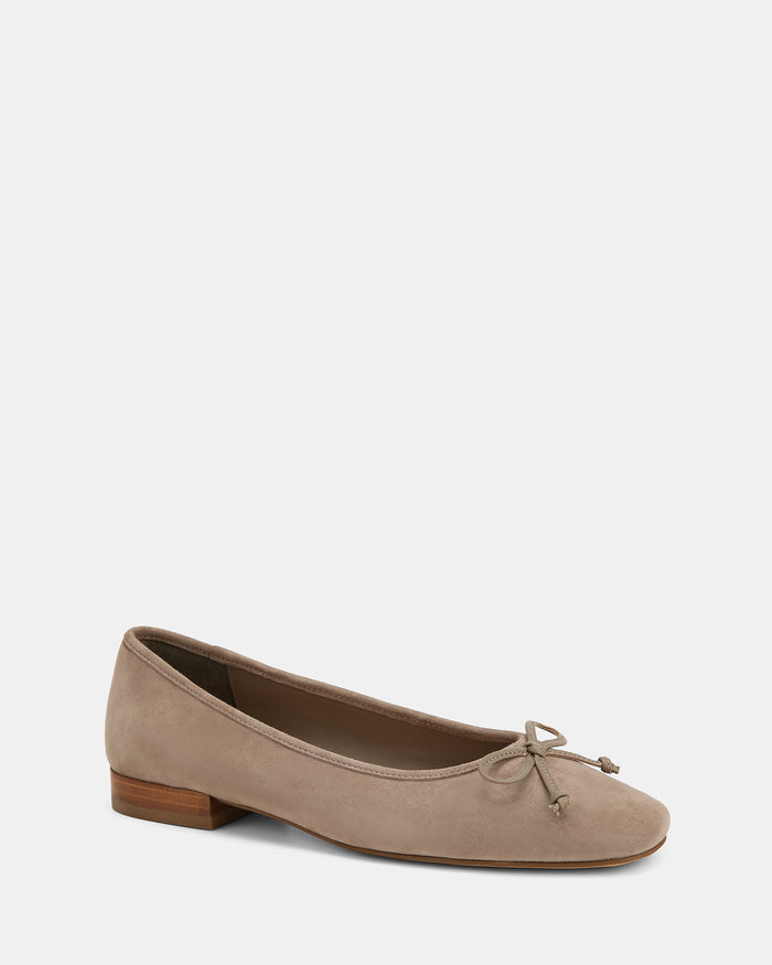 Armenia Taupe Suede Leather Ballet Flats