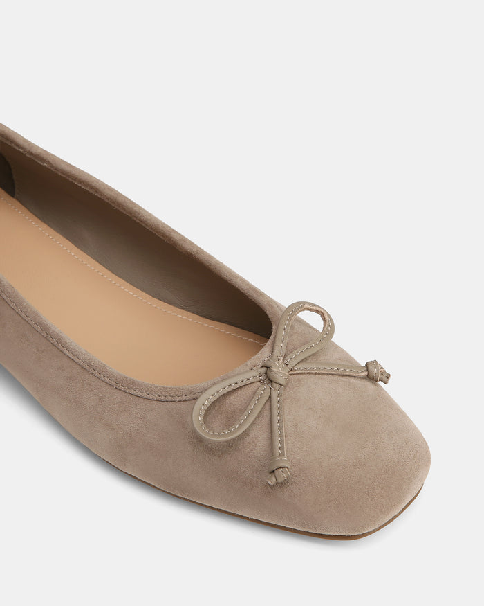 Armenia Taupe Suede Leather Ballet Flats