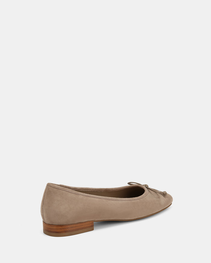 Armenia Taupe Suede Leather Ballet Flats