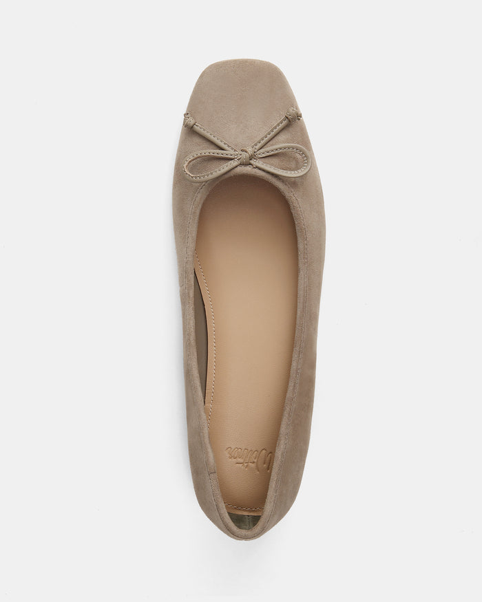 Armenia Taupe Suede Leather Ballet Flats