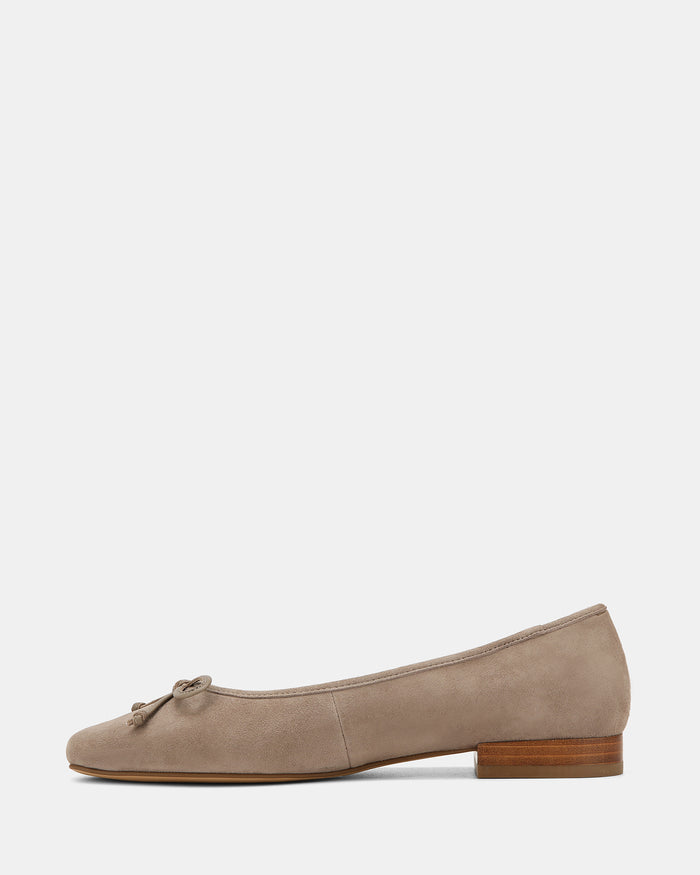 Armenia Taupe Suede Leather Ballet Flats