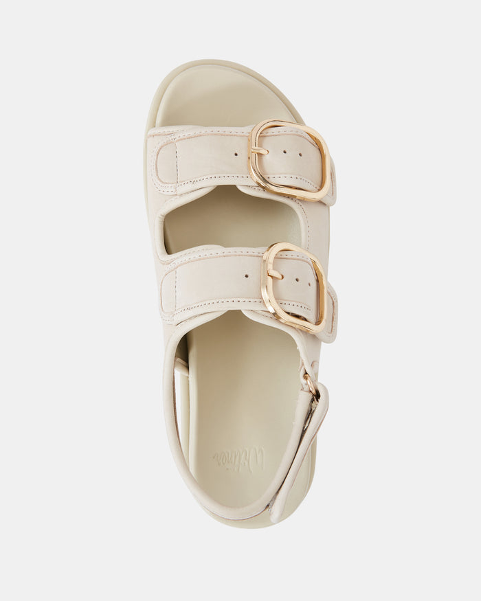 Atticus Vintage Ivory Pebble Leather Flatform