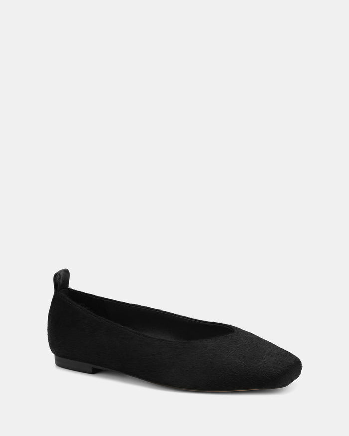 Belinda Black Textured Leather Ballet Flat