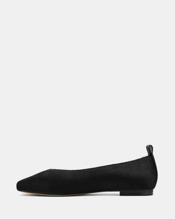 Belinda Black Textured Leather Ballet Flat