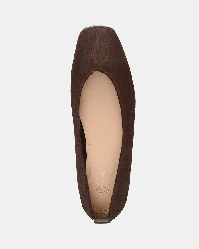 Belinda Chocolate Textured Leather Ballet Flat