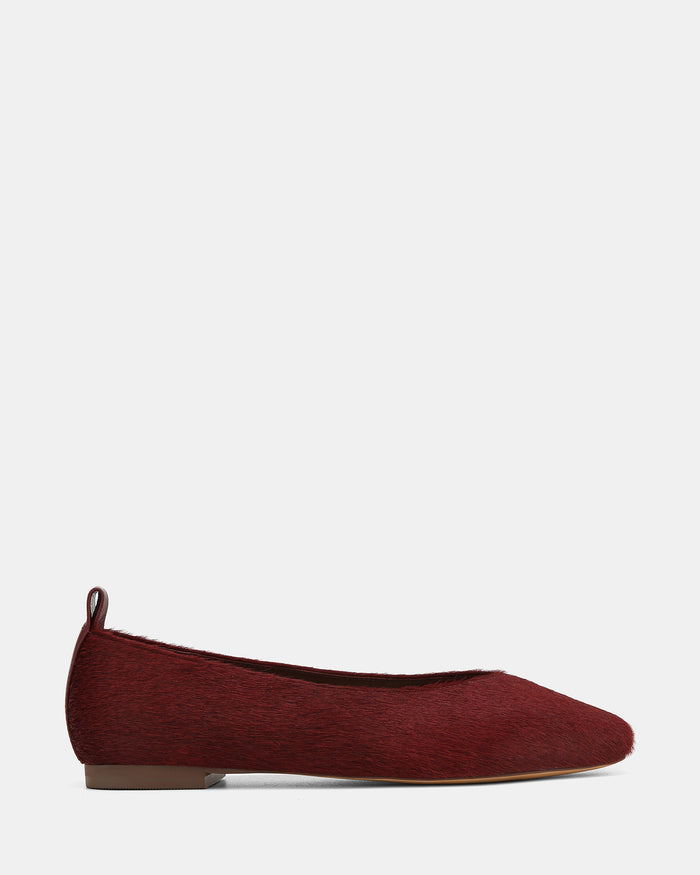 Belinda Raisin Hair-on Leather Ballet Flat