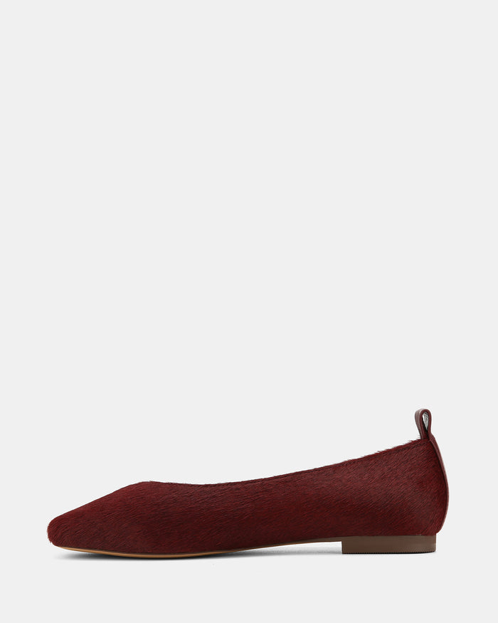 Belinda Raisin Hair-on Leather Ballet Flat