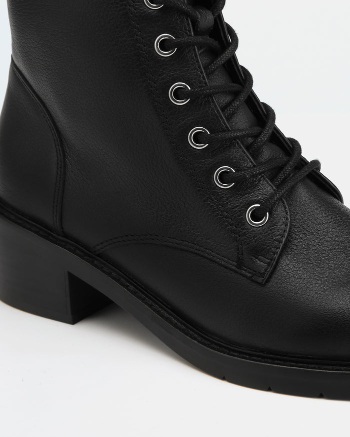 Benny Black Pebble Leather Ankle Boot