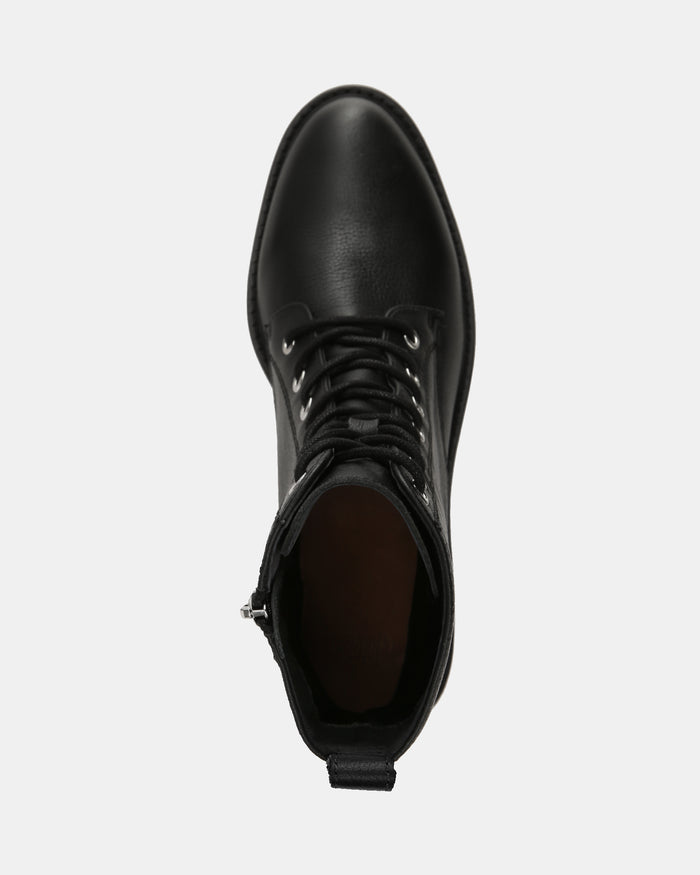 Benny Black Pebble Leather Ankle Boot