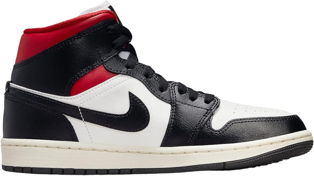 Women's Air Jordan 1 Mid Black/Gym Red-Sail (BQ6472 061)