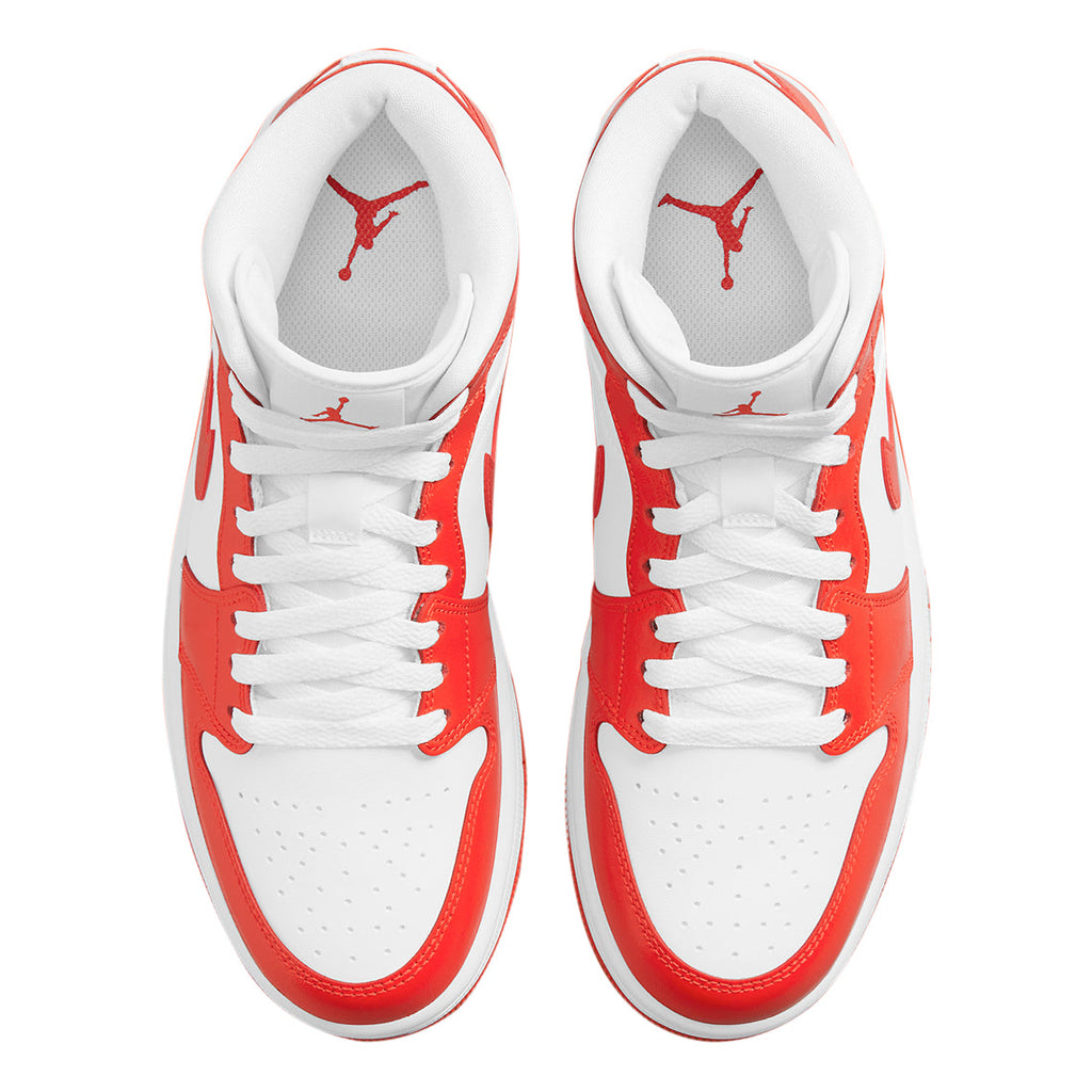 Women's Jordan 1 Mid "Syracuse" White/Habanero Red-White (BQ6472 116)