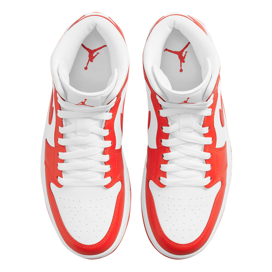 Women's Jordan 1 Mid "Syracuse" White/Habanero Red-White (BQ6472 116)
