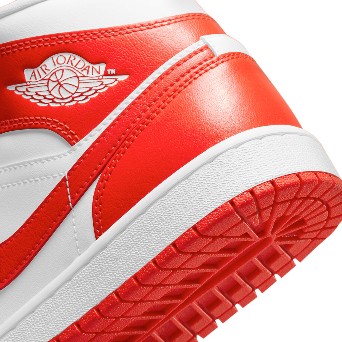 Women's Jordan 1 Mid "Syracuse" White/Habanero Red-White (BQ6472 116)