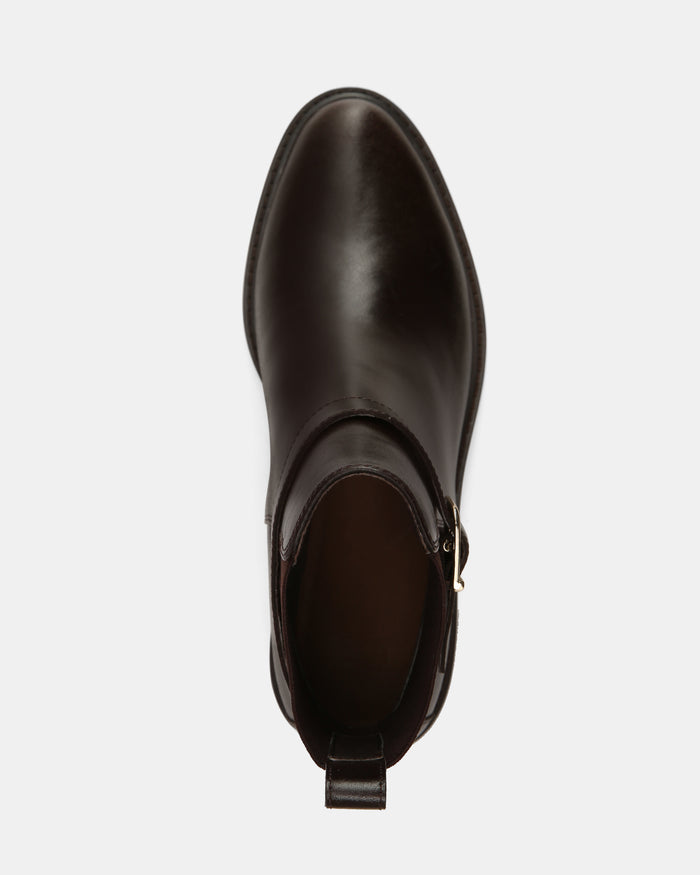 Brandy Dark Brown Leather Ankle Boot