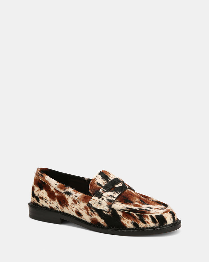 Brody Cowhide Print Leather Flat Loafers