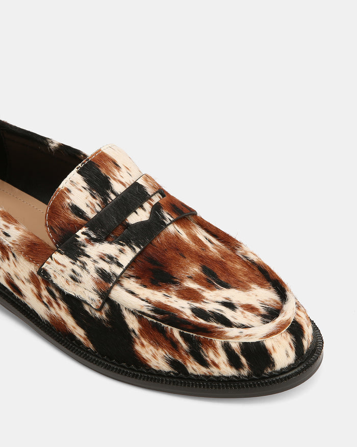 Brody Cowhide Print Leather Flat Loafers