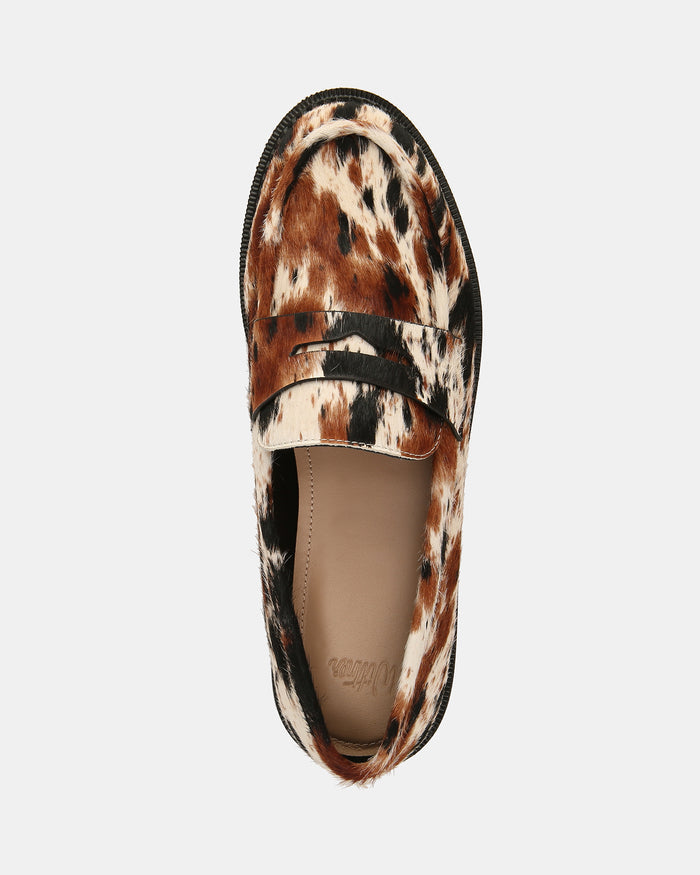 Brody Cowhide Print Leather Flat Loafers