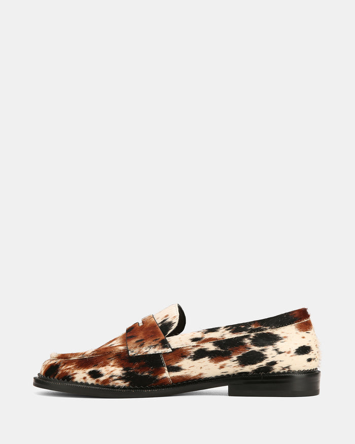 Brody Cowhide Print Leather Flat Loafers