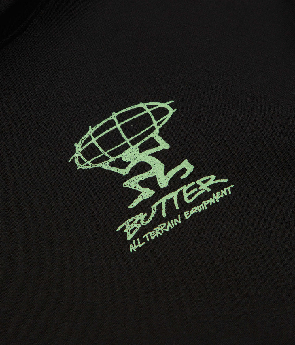 Butter Goods Terrain Hoodie - Black / Green / Black