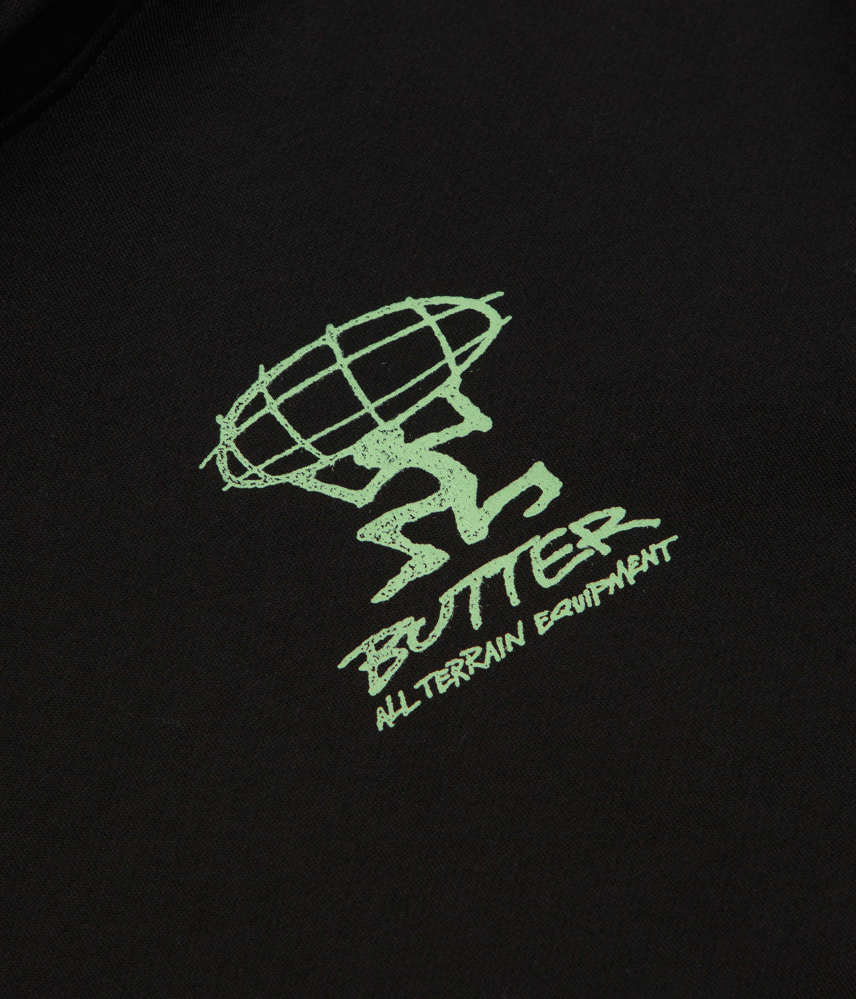 Butter Goods Terrain Hoodie - Black / Green / Black