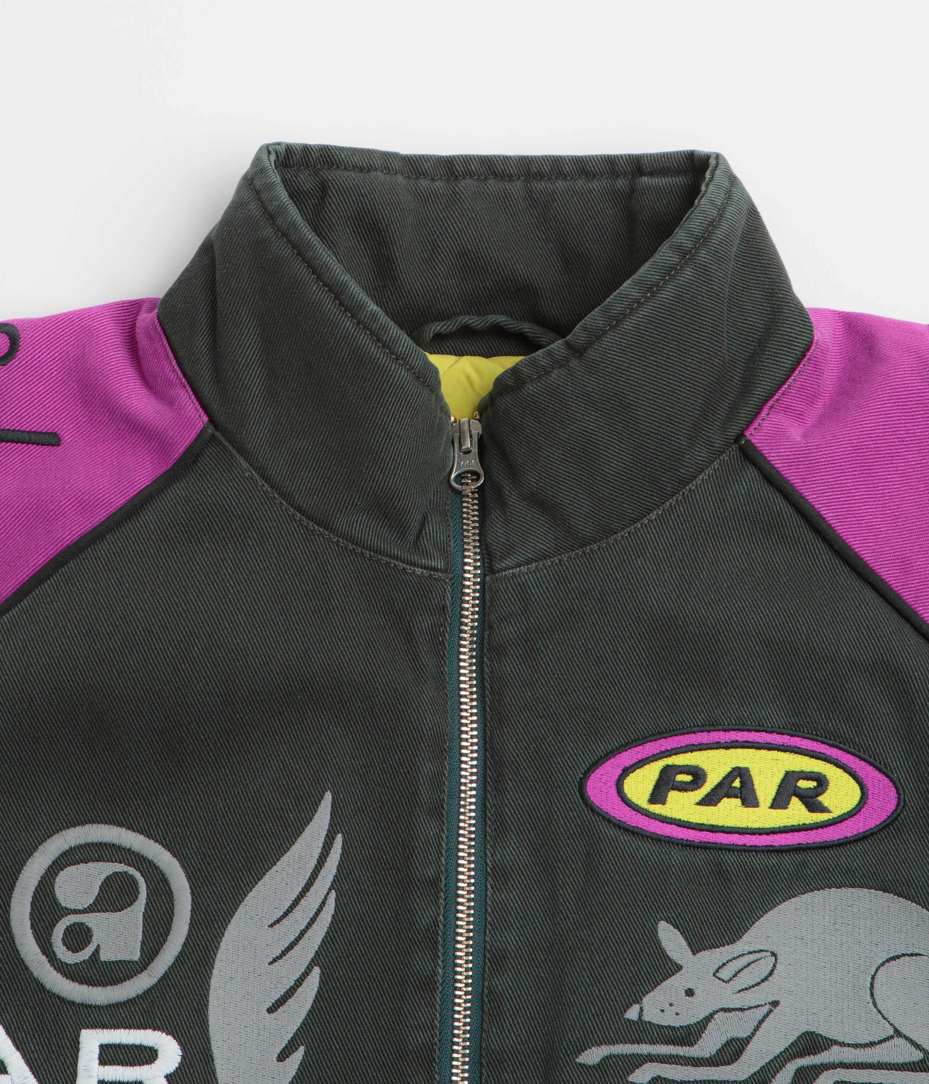 by Parra Owl Meets Rat Racing Jacket - Purple Pink