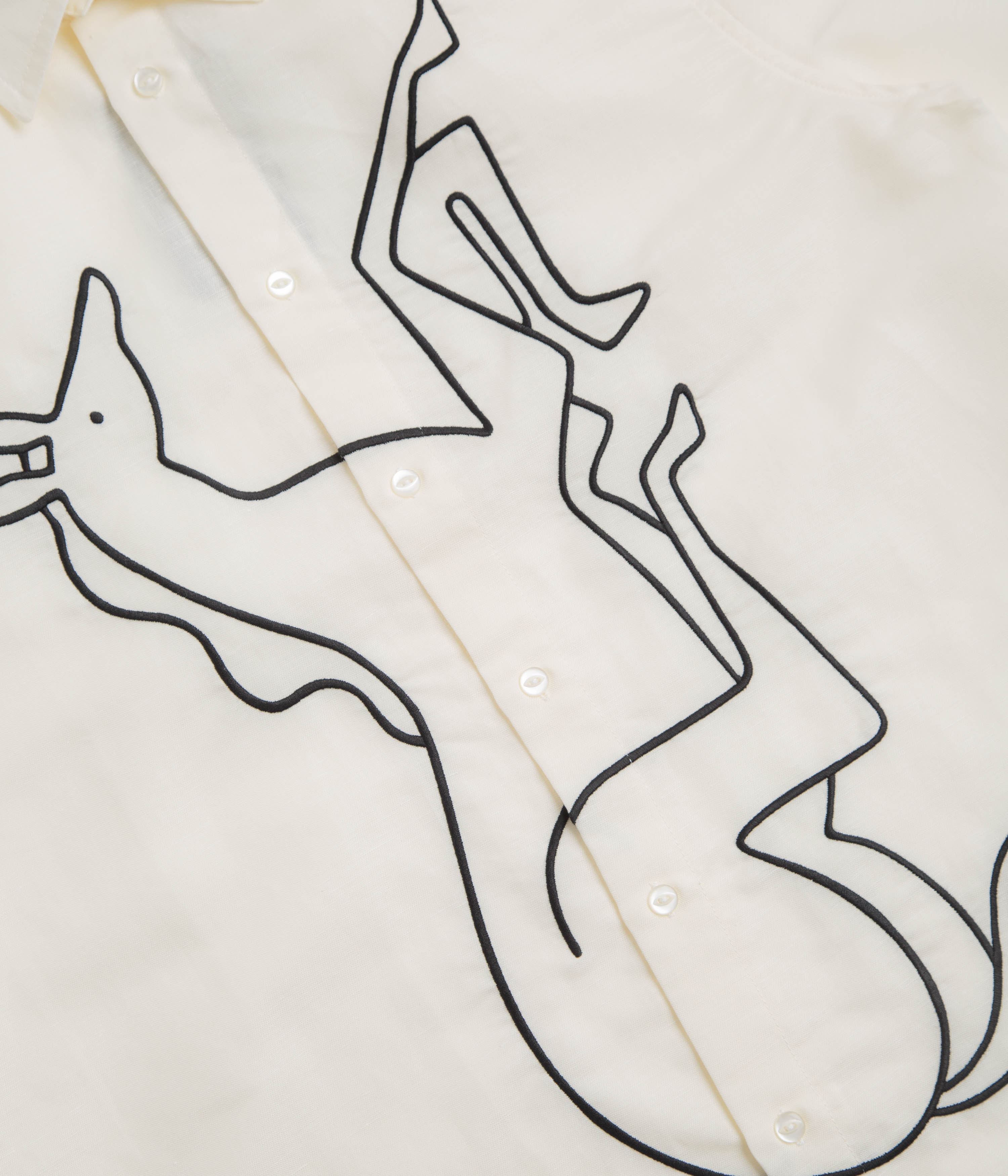 by Parra Vertical Horse Short Sleeve Shirt - Off White