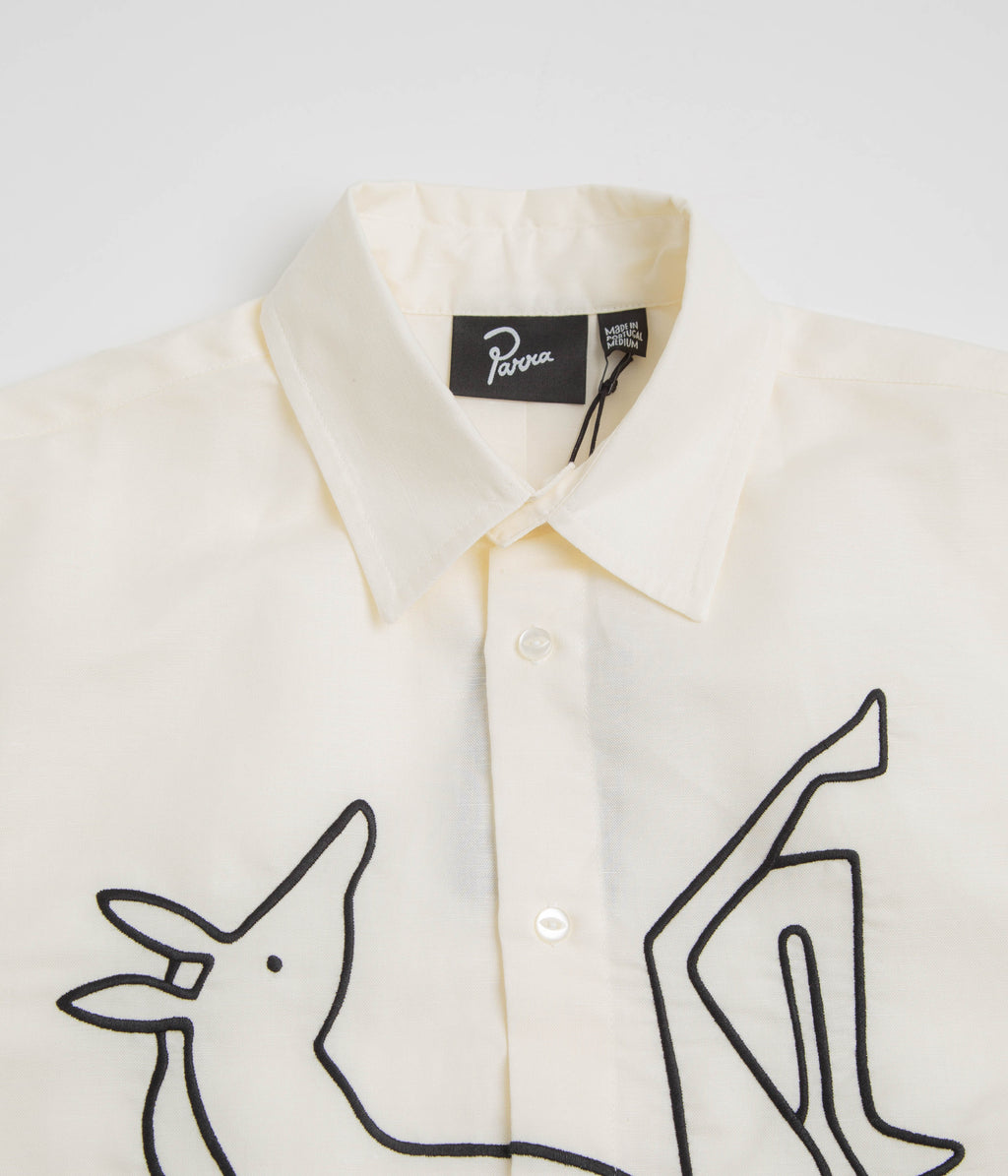 by Parra Vertical Horse Short Sleeve Shirt - Off White