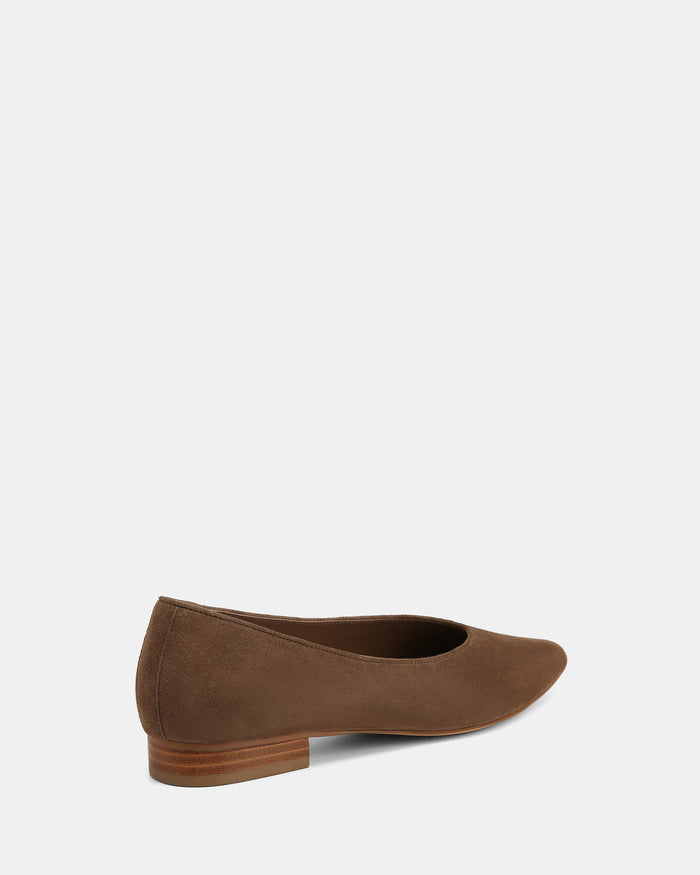 Calio Mocha Brown Suede Leather Ballet Flat