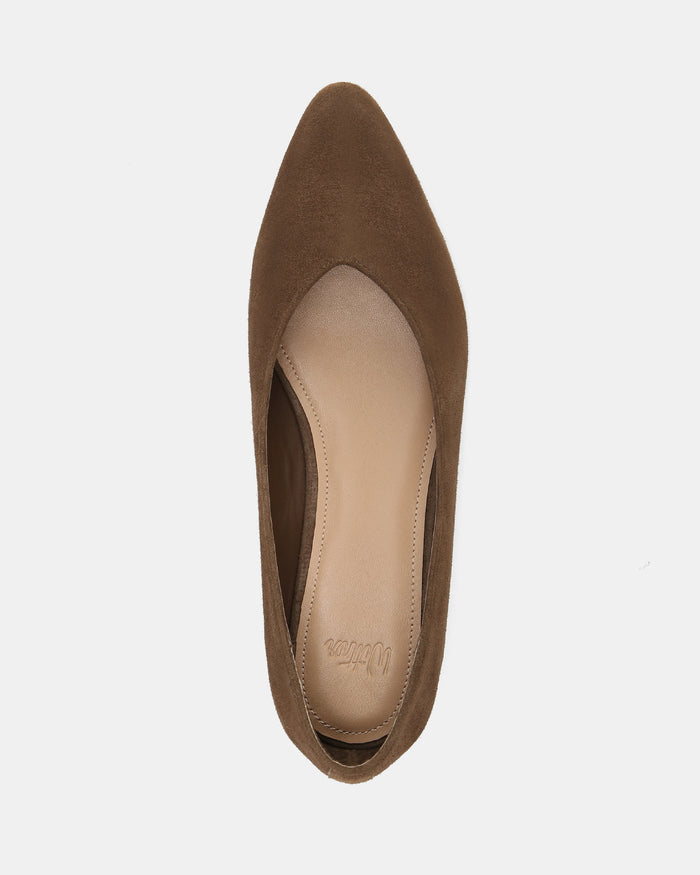 Calio Mocha Brown Suede Leather Ballet Flat