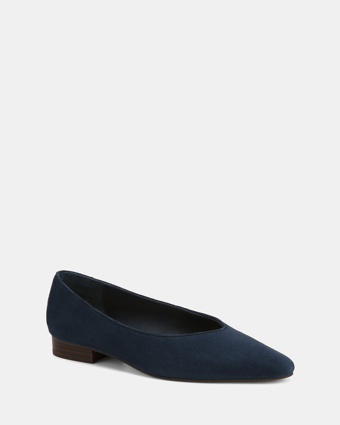 Calio Navy Suede Leather Ballet Flat