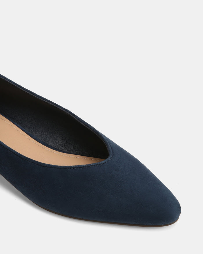 Calio Navy Suede Leather Ballet Flat