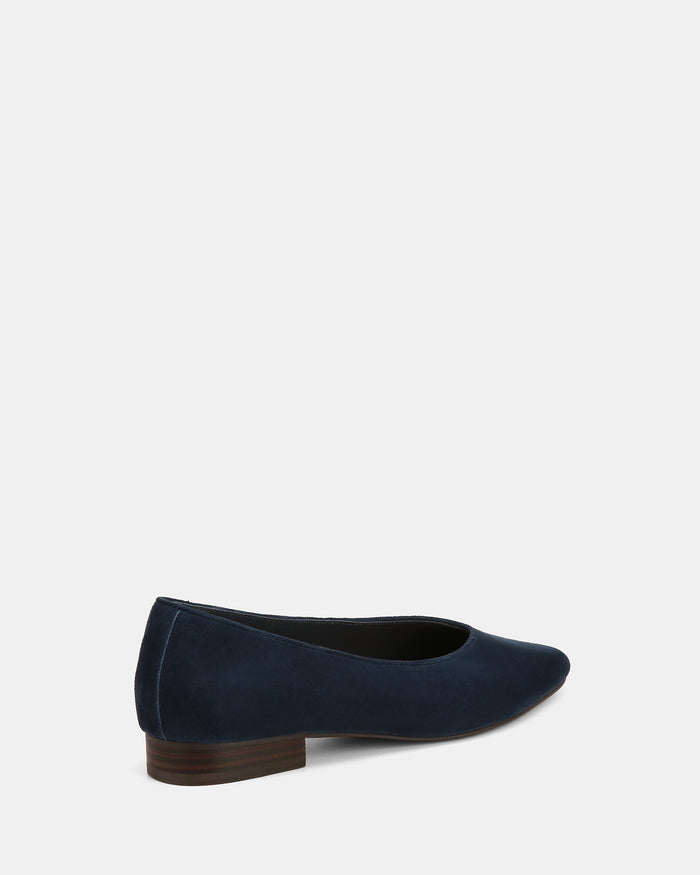 Calio Navy Suede Leather Ballet Flat