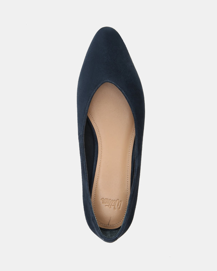 Calio Navy Suede Leather Ballet Flat