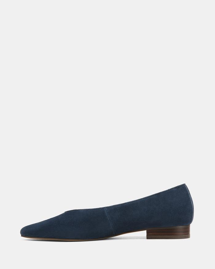 Calio Navy Suede Leather Ballet Flat
