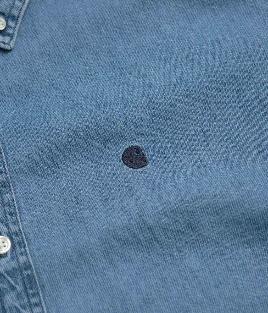 Carhartt Lucas Short Sleeve Shirt - Blue Stone Washed